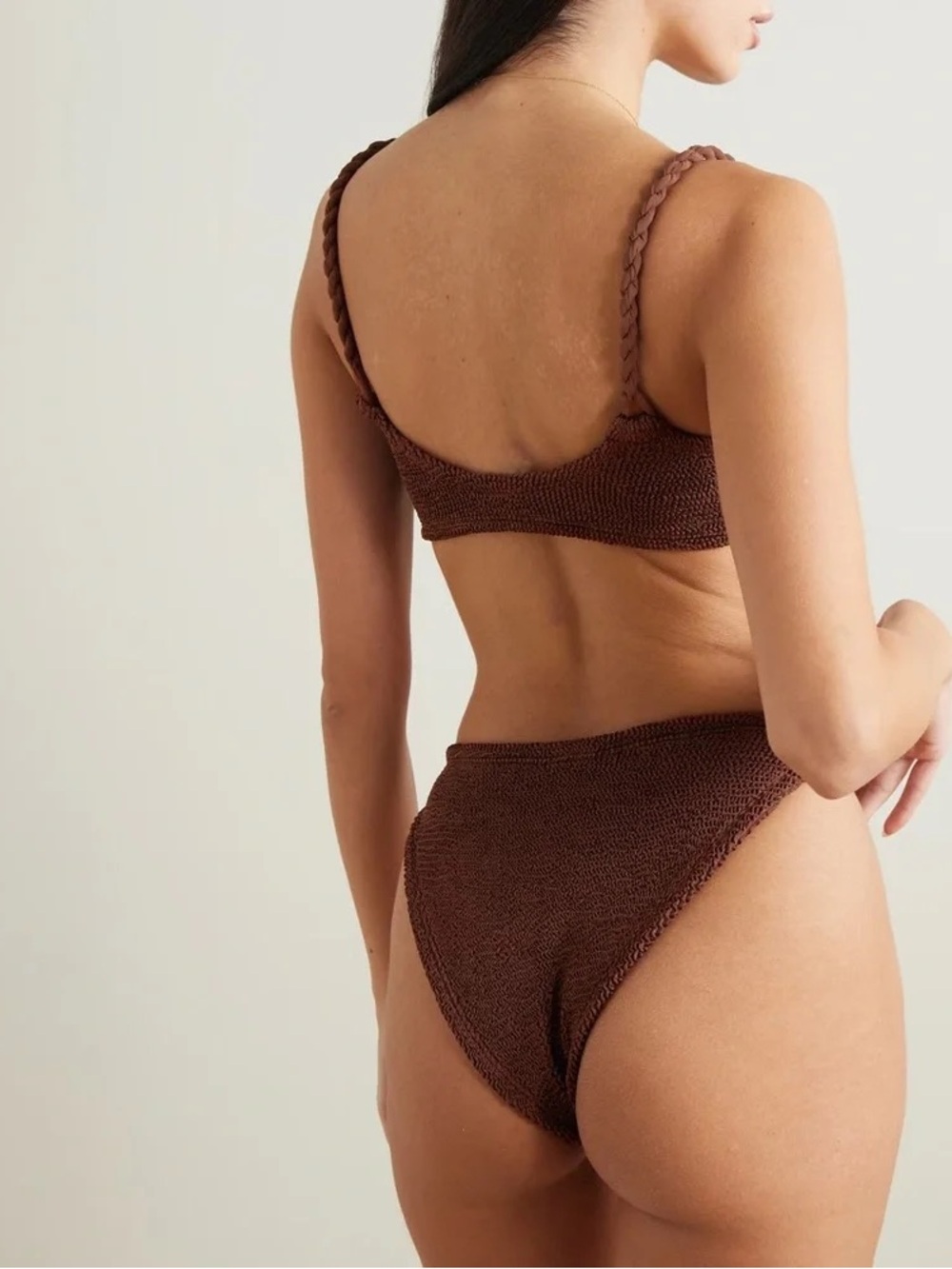 Hunza G Phoebe Bikini in Metallic Chocolate - Picture 2 of 9